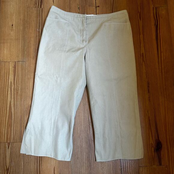 Marc Jacobs Pants - Marc Jacobs beige mid rise ruffle y2k cropped pants SIZE 6
